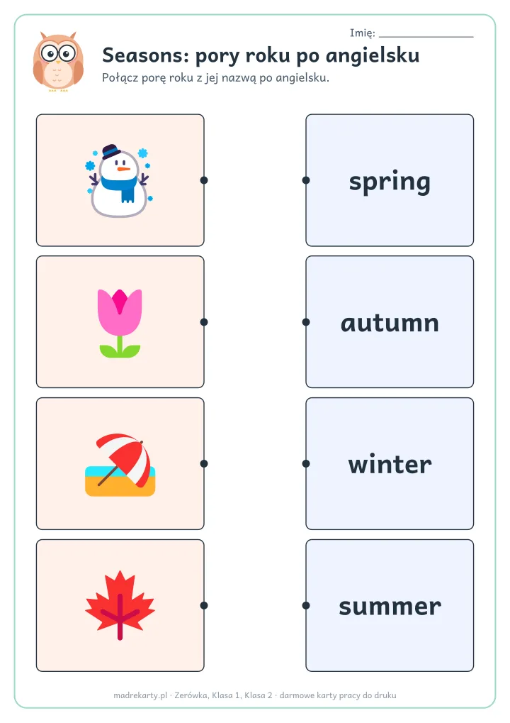 Podgląd karty: Seasons: pory roku po angielsku