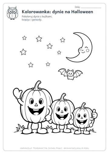 Karta pracy: Kolorowanka: dynie na Halloween