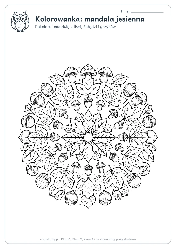 Podgląd karty: Kolorowanka: mandala jesienna