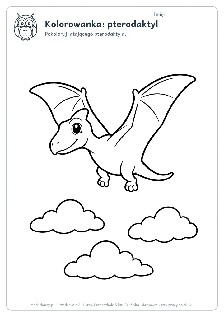 Podgląd karty: Kolorowanka: pterodaktyl