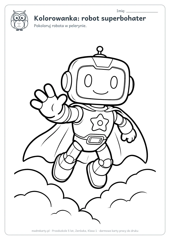 Podgląd karty: Kolorowanka: robot superbohater