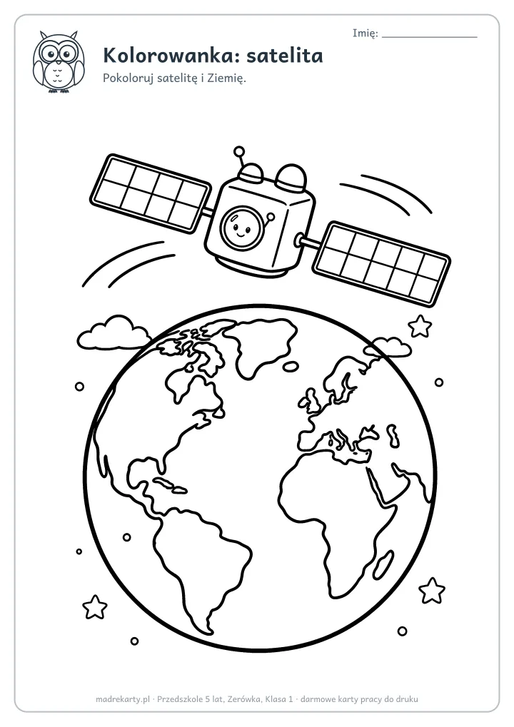 Podgląd karty: Kolorowanka: satelita