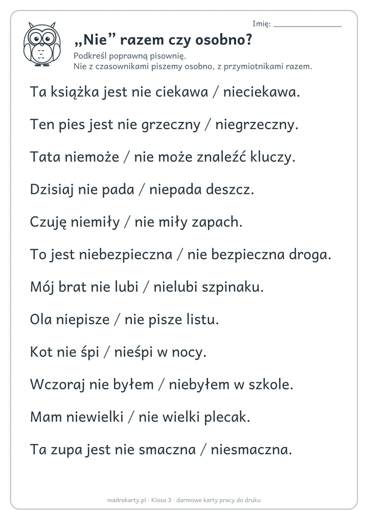 Podgląd karty: „Nie” razem czy osobno?